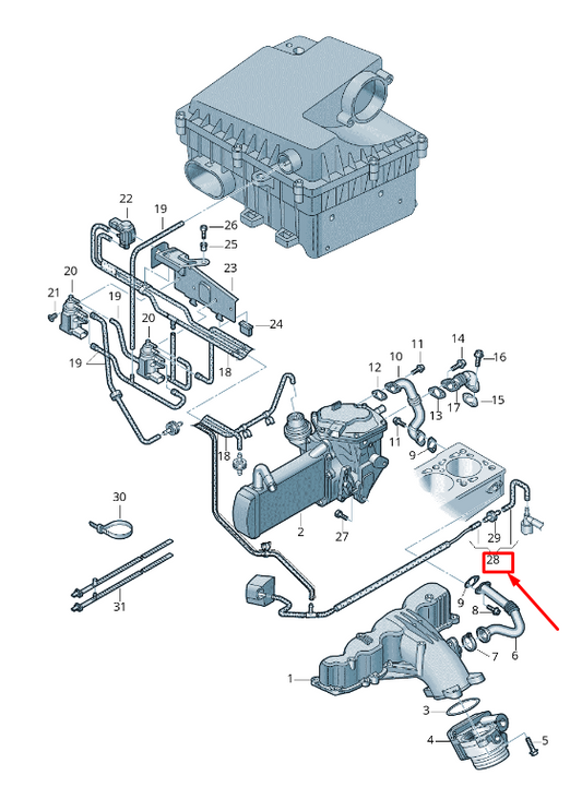 new vw amarok 2h engine vacuum hose 2h0133241 original