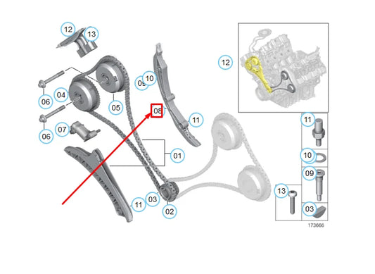 NEW BMW 5 F10 TIMING CHAIN GUIDE RAIL 11317574397 7574397 ORIGINAL