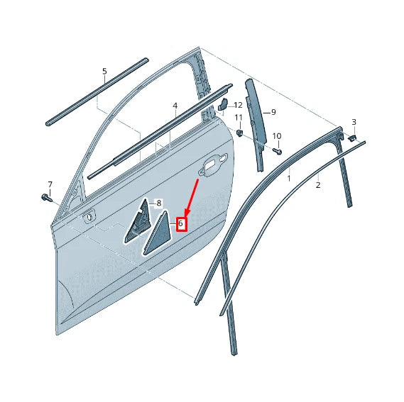 NEW AUDI A3 SPORTBACK 8V FRONT RIGHT DOOR CORNER TRIM 8V5837638A5FQ ORIGINAL