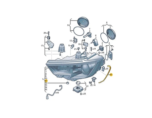 NEW AUDI A3 8VK FRONT RIGHT HEADLIGHT SEALING FRAME 8V0941192A ORIGINAL