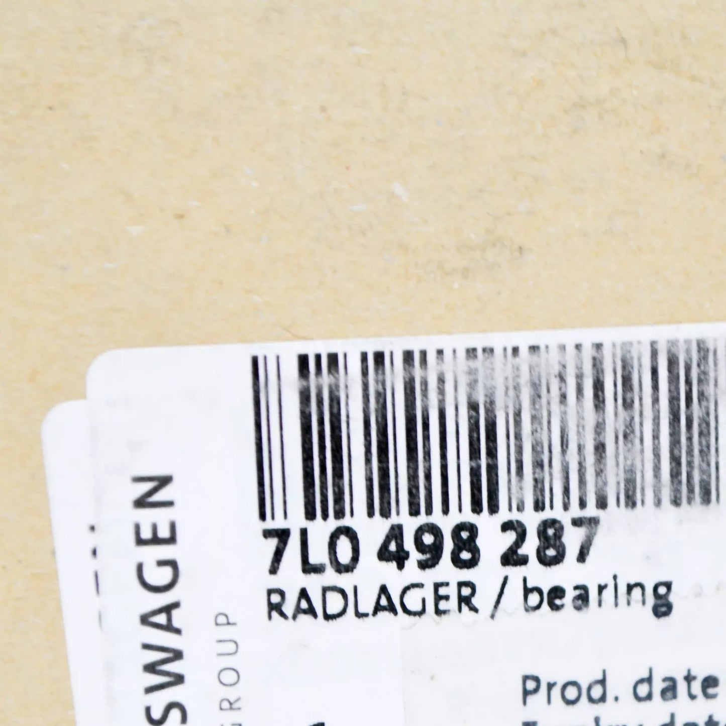 NEW AUDI Q7 4L FRONT WHEEL BEARING 7L0498287 ORIGINAL