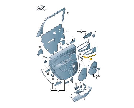 NEW AUDI Q7 4M RIGHT DOOR CARD INSERT TRIM 4M0867420NJQ2 ORIGINAL
