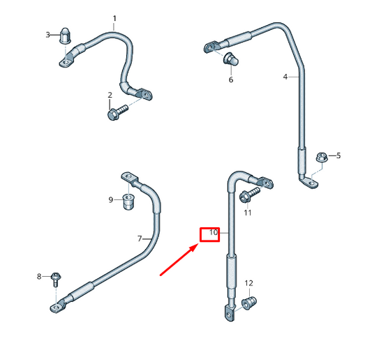 NEW VW TOUAREG CR HIGH-VOLTAGE BATTERY EARTH LINE 4M0971235E ORIGINAL