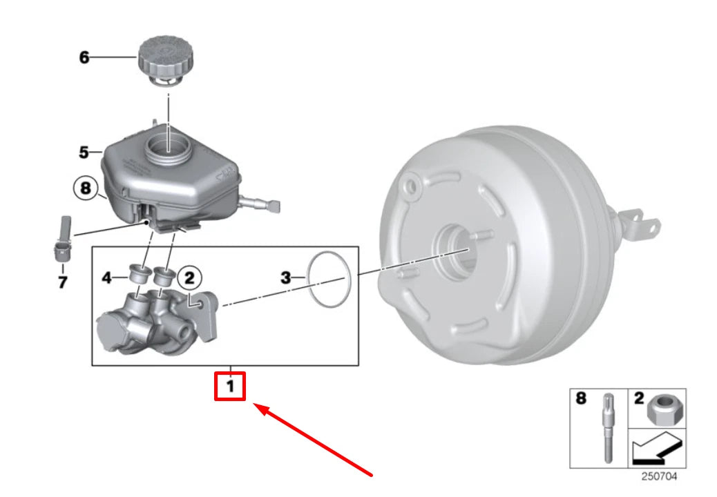 NEW BMW 2 COUPE F22, F87 BRAKE MASTER CYLINDER 7849878 34337849878 ORIGINAL
