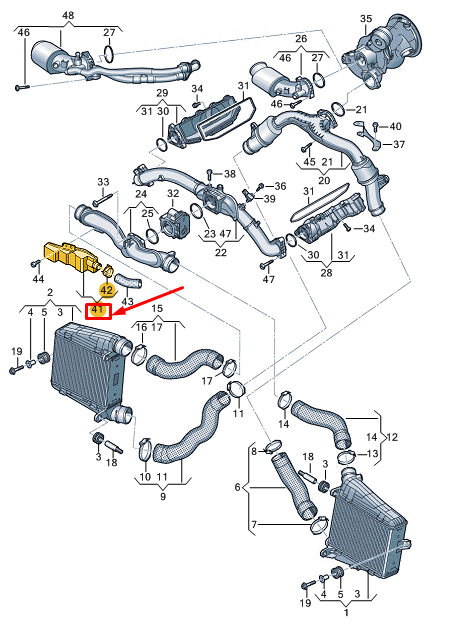 new audi a8 d5 engine air intake resonator 06m129951 original