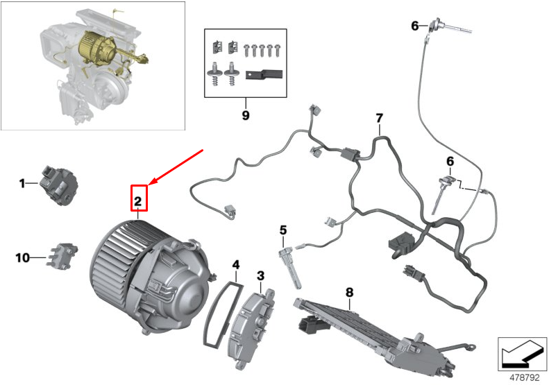 new bmw x2 f39 heater blower fan 64119297752 9297752 original
