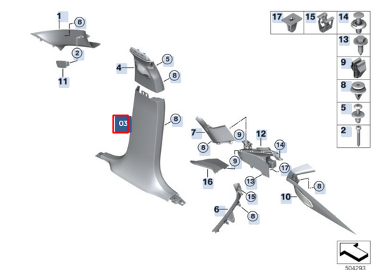 new bmw x6 g06 right side b pillar bottom trim 51437949918 original