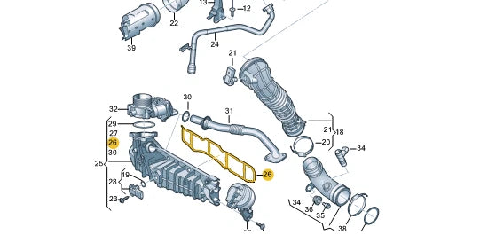 NEW VOLKSWAGEN TRANSPORTER VI T6 INTAKE MANIFOLD GASKET 04L129717E ORIGINAL