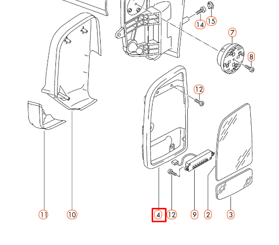 NEW VW CRAFTER MK1 LEFT EXTERIOR MIRROR BEZEL 2E1857136 ORIGINAL