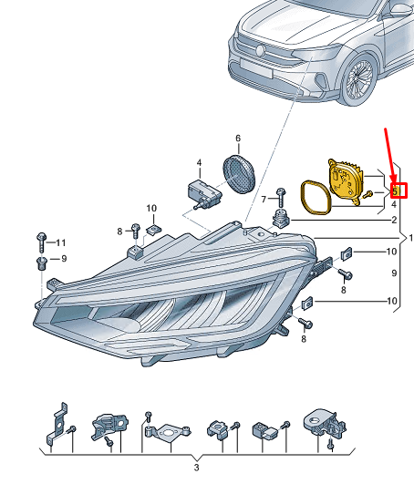 new vw taigo cs left led lights control unit 2g7941479 original