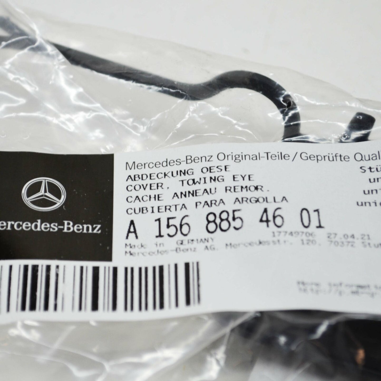 NEW MERCEDES-BENZ GLA X156 REAR BUMPER TOW HOOK EYE COVER A1568854601 ORIGINAL