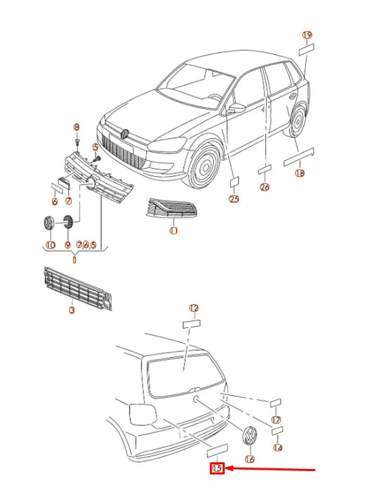 NEW VOLKSWAGEN POLO MK5 6R REAR HIGH CHROME INSCRIPTION 6C08536872ZZ ORIGINAL
