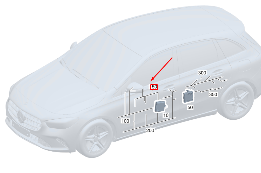 new mercedes-benz gla h247 amg front left door wiring lhd a1775407801 original