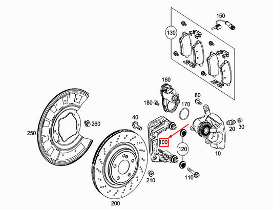 new mercedes-benz s w222 rear brake caliper carrier a2314230106 original