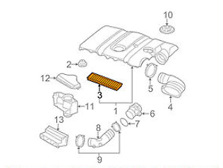 new volkswagen jetta mk6 air filter 07k129620 2.5 petrol 112kw original