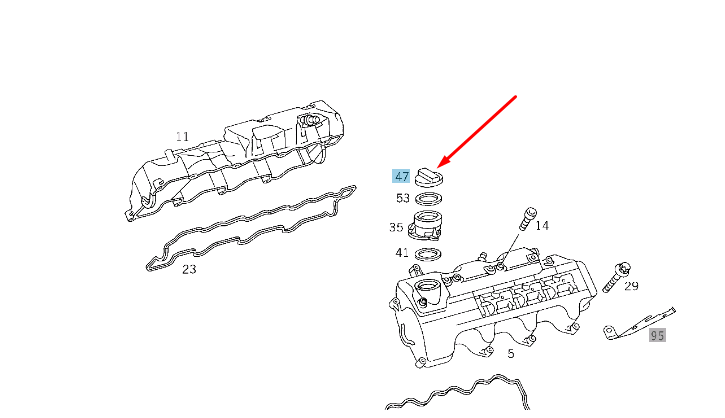 NEW MERCEDES-BENZ S W116 OIL FILLER CAP A0000101485 ORIGINAL