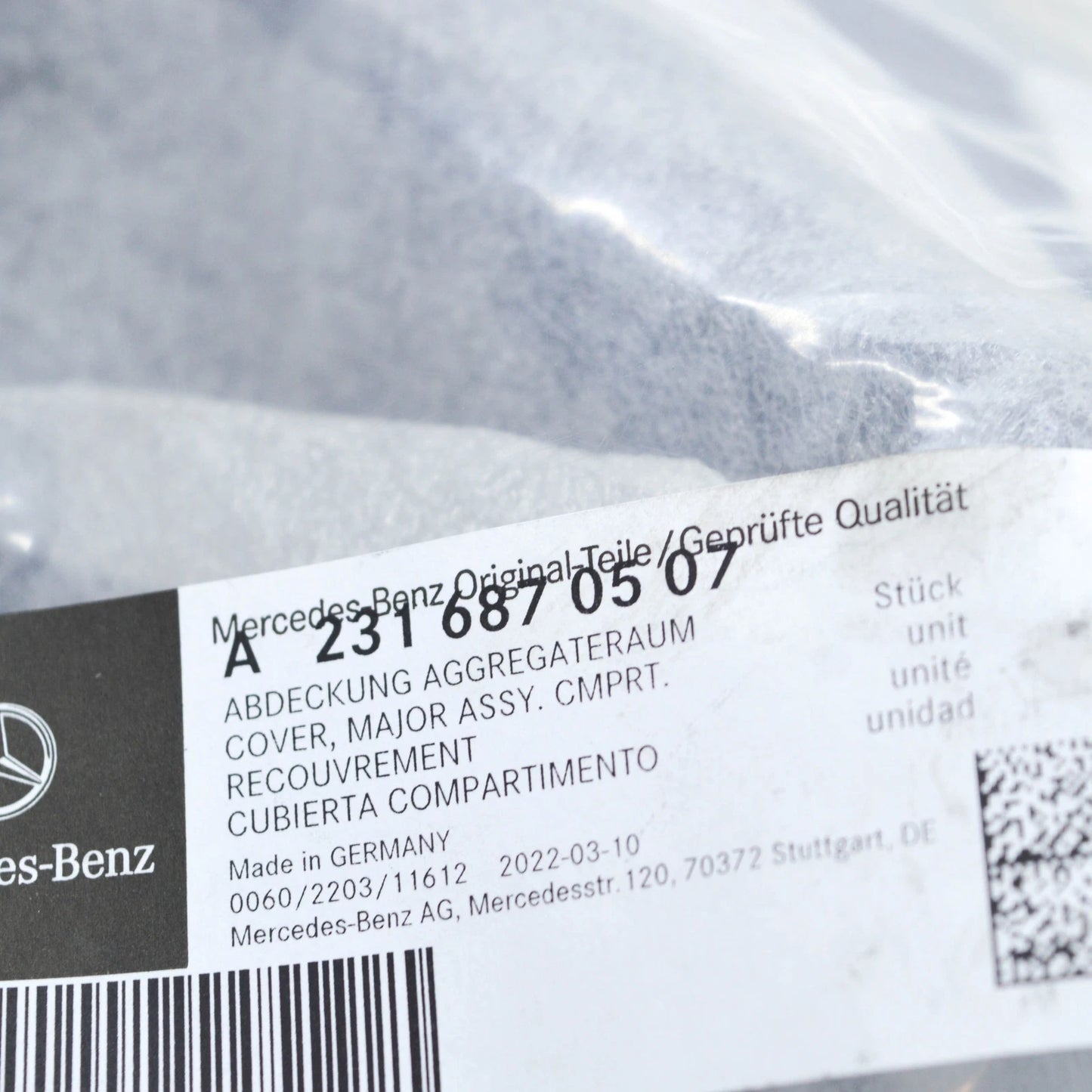 NEW MB SL R231 FRONT RIGHT WATER DRAINAGE COVER LHD A2316870507 ORIGINAL