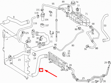 NEW MERCEDES-BENZ ML W163 RADIATOR HOSE A1635011382 ORIGINAL