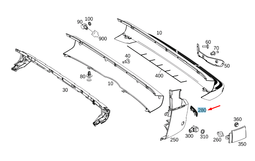 NEW MERCEDES-BENZ SPRINTER W907 REAR LEFT BUMPER REFLECTOR A9108204800 ORIGINAL