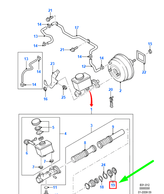 new ford ranger mk3 brake master cylinder seal xm34-2603-ea 4142243 original