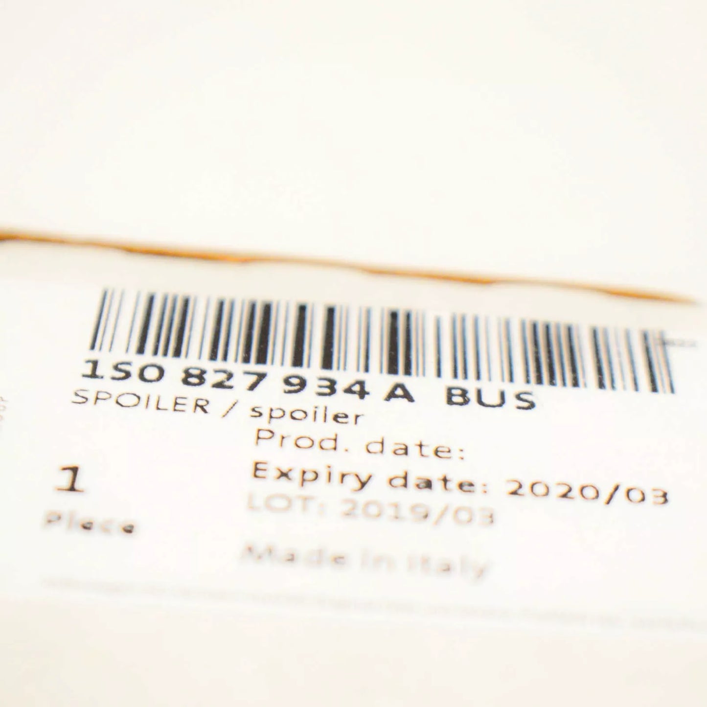 NEW VOLKSWAGEN UP REAR SPOILER 1S0827934ABUS 1S0827934ABUS ORIGINAL