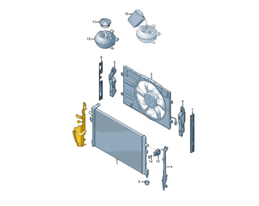 NEW VOLKSWAGEN E-GOLF MK7 5G RIGHT RADIATOR AIR GUIDE 5GE121284G ORIGINAL