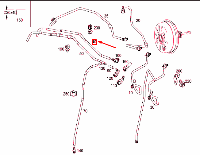 NEW MERCEDES-BENZ SPRINTER 906 VACUUM LINE RHD A9064350725 ORIGINAL