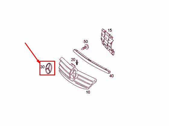 NEW MERCEDES-BENZ A W169 FRONT MERCEDES STAR A1698880186 ORIGINAL