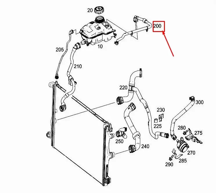 MERCEDES-BENZ A W177 Expansion Reservoir Vent Line A177501090264 NEW