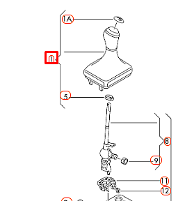 new volkswagen up 4 manual gear shift boot lever knob 1s0711113brg original