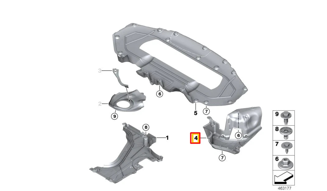 NEW BMW 7 G11 G12 REAR RIGHT UNDERBODY PANELLING 51757340180 ORIGINAL