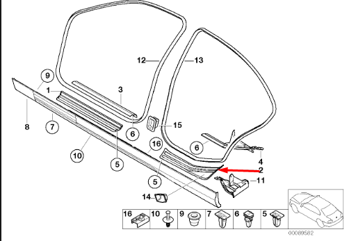 new bmw 3 e46 rear door inner sill trim 51478227526 original