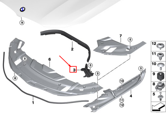 new bmw 5 touring g31 right side bonnet gasket 51767349602 original