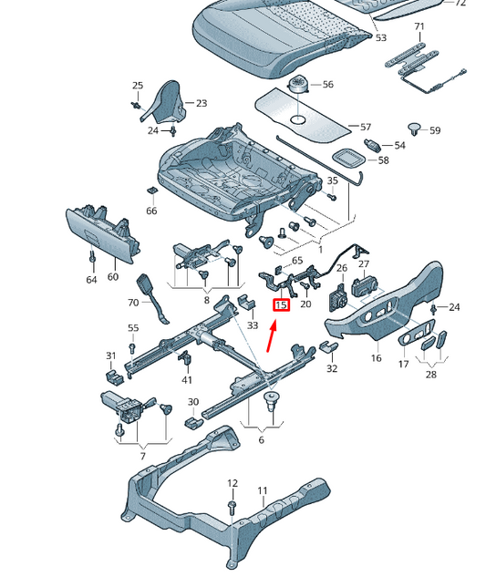 NEW VW TOUAREG 7P MK2 FRONT RIGHT SEAT RETAINING BAR 7P6881560B ORIGINAL