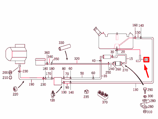 NEW MERCEDES-BENZ G W463 FUEL TANK TO FUEL PUMP HOSE A4634701675 ORIGINAL