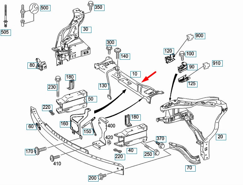 NEW MERCEDES-BENZ E-CLASS W212 CENTRAL REINFORCEMENT A2126201200 ORIGINAL