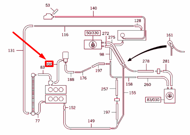 NEW MB G W463 RECIRCULATION PUMP AND RETURN PIPE ENGINE HOSE A4635016682