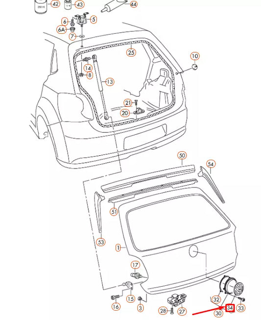 NEW VOLKSWAGEN POLO 6R MK5 REAR EMBLEM BADGE 6C0853617