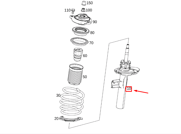 new mercedes-benz glb x247 front left shock absorber strut a2473230300 original