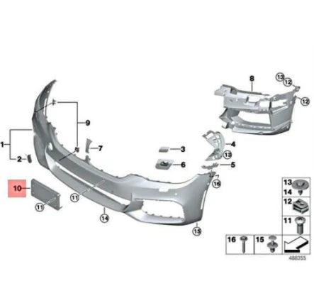 NEW BMW M5 F90 FRONT BUMPER M LICENSE NUMBER PLATE HOLDER 51138065316 ORIGINAL