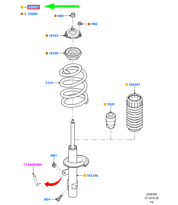 new ford transit mk3 front shock absorber 1466421 6c11-18045-ae original