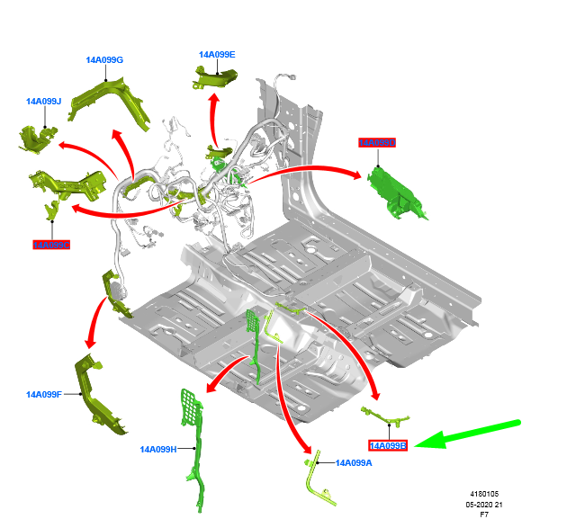 new ford puma wiring cover shield 2121690 h1bt-14a390-aha original