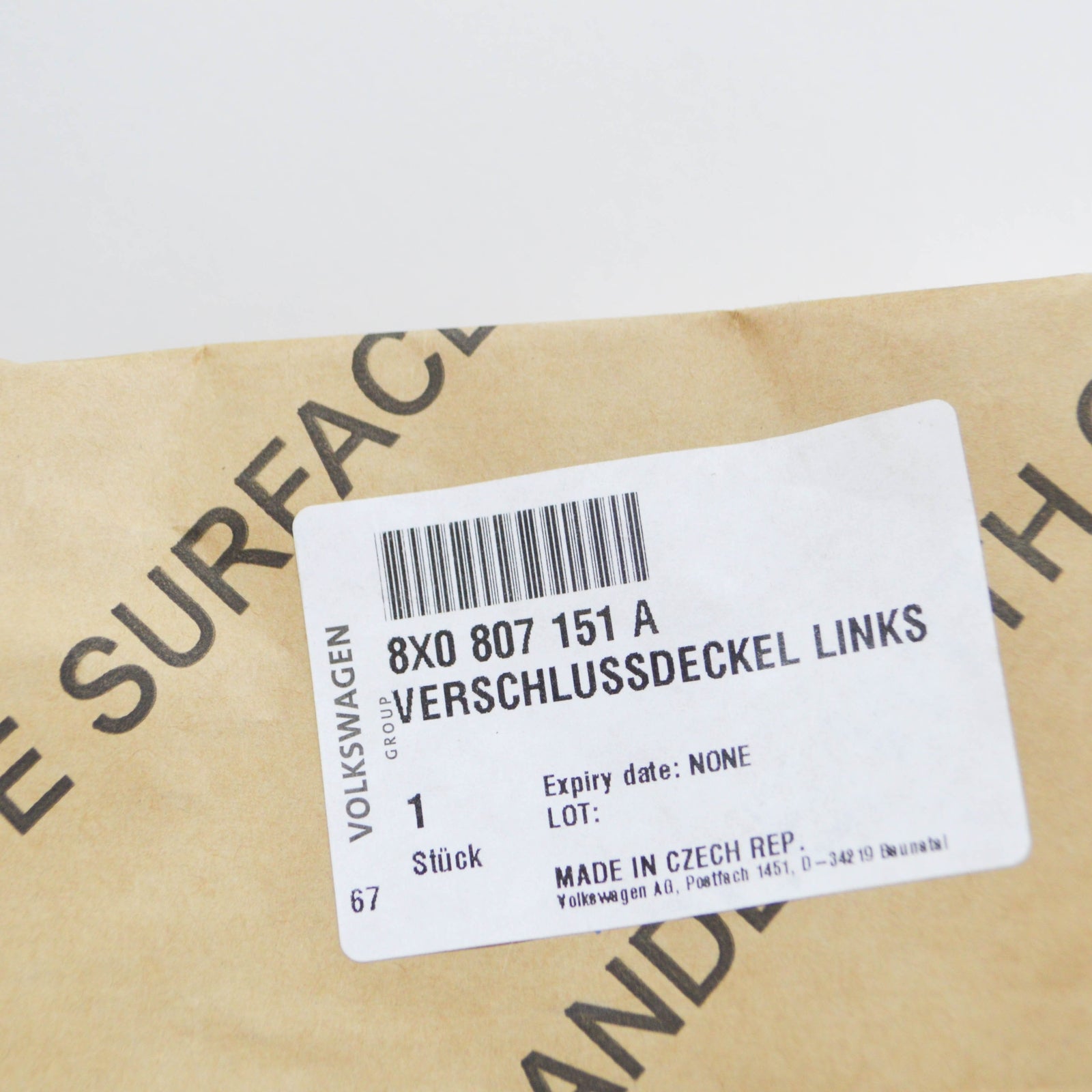 NEW AUDI A1 8X FRONT BUMPER COVER LEFT SIDE END CAP 8X0807151A ORIGINAL