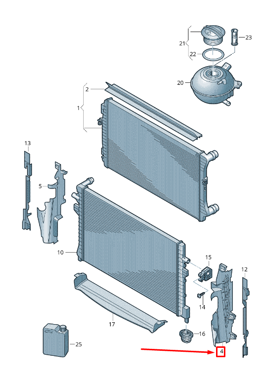 NEW VW TIGUAN 5N LEFT ENGINE COOLER AIR GUIDE 5N0121283P ORIGINAL
