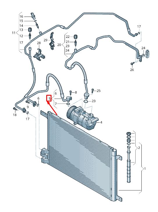 new skoda kamiq a/c refrigerant line 2q0816721c original
