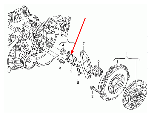 new audi a3 8v clutch release bearing guide sleeve 02a141180a original