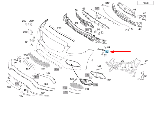 NEW MERCEDES-BENZ C W205 FRONT LEFT BUMPER SIDE BRACKET A2058854500 ORIGINAL