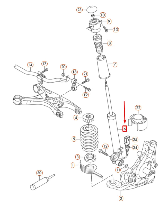 NEW AUDI A5 8T3 REAR AXLE SHOCK ABSORBER 8T0513035F ORIGINAL
