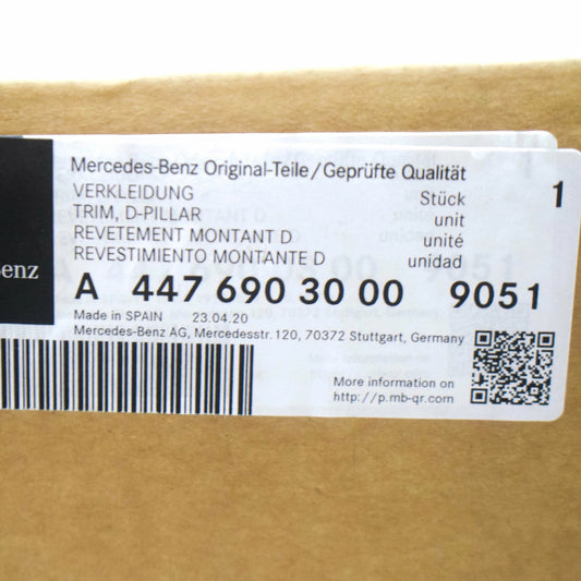 NEW MERCEDES-BENZ VITO W447 REAR RIGHT D-PILLAR TRIM A44769030009051 ORIGINAL