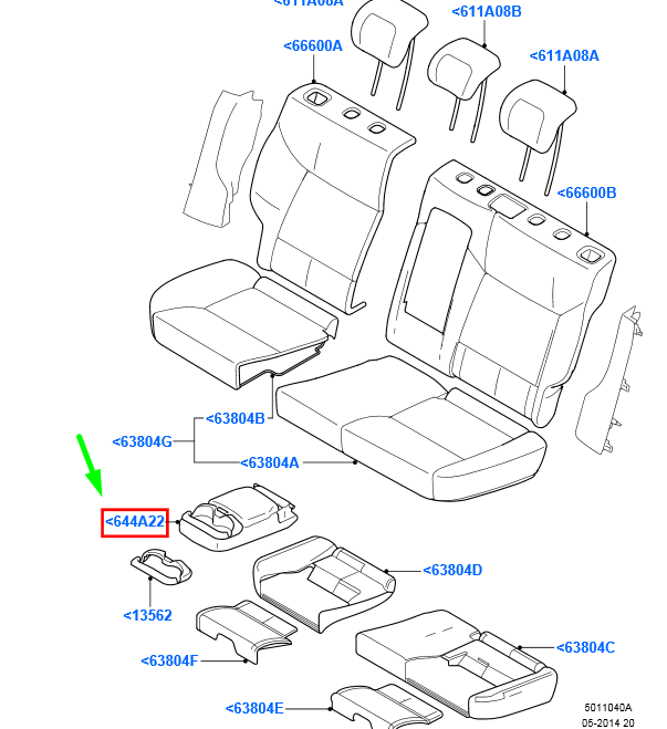 new ford mondeo mk3 rear seat armrest 1511445 7s71-67112-eb3zhe original